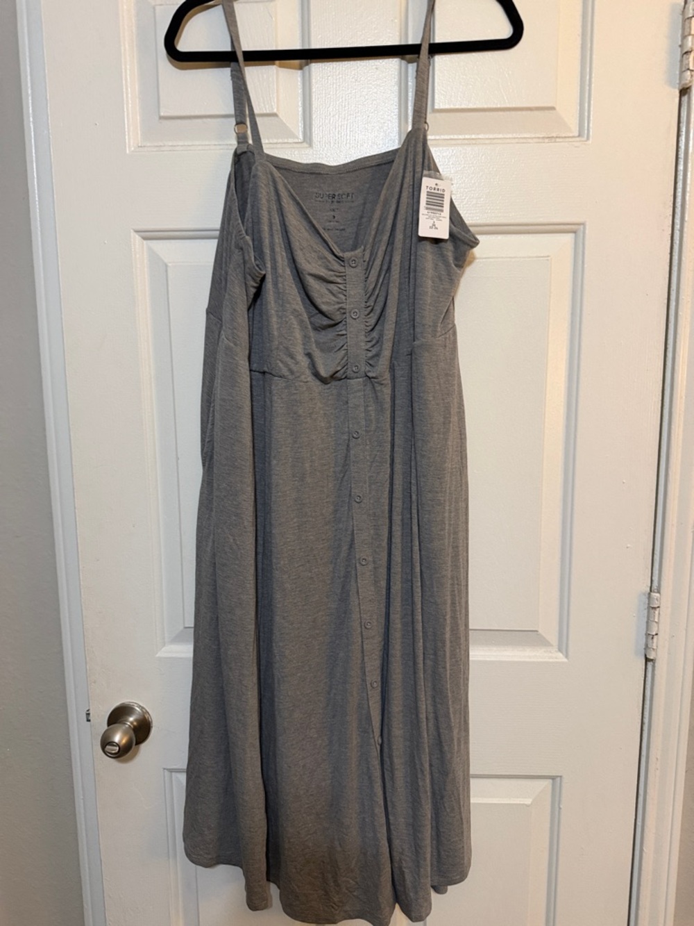 torrid Heather Grey Midi Button-Front Dress - 3X